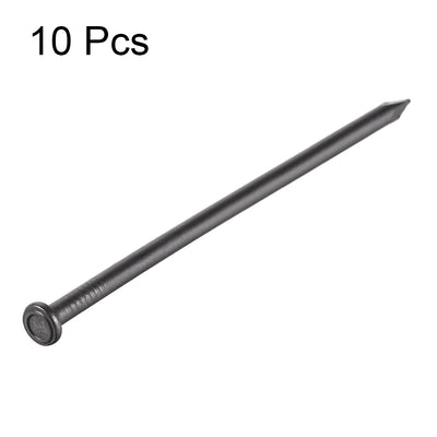 Harfington Uxcell Hardware Nails Carbon Steel Point Tip Wall Cement Nail 100mm 3.9-inch Black 10pcs