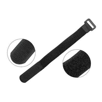 Harfington Uxcell Reusable Cable Ties 8 Inch Hook and Loop Cord Wrap with Buckle Black 50pcs