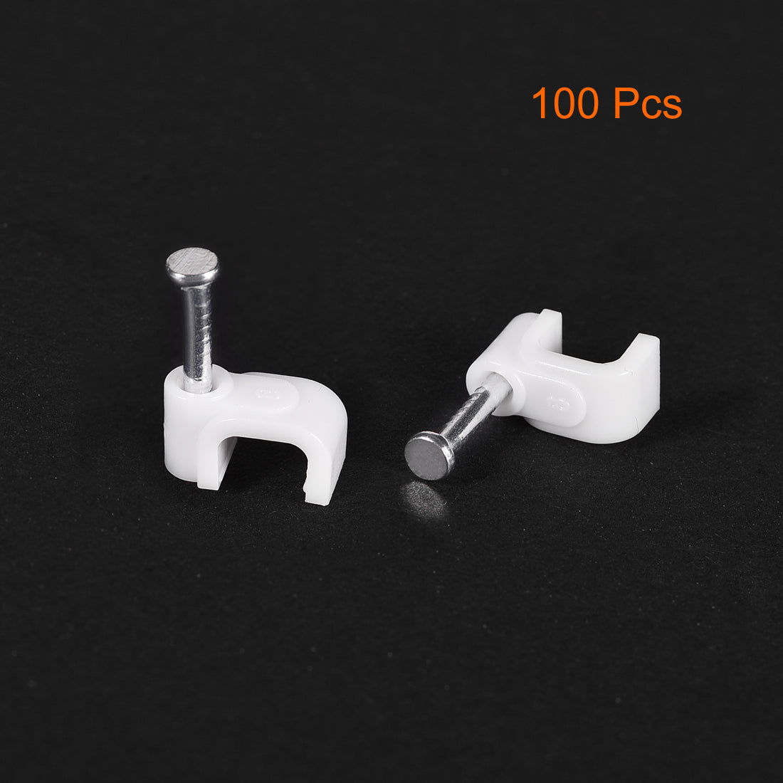 uxcell Uxcell Nail Cable Clips 6mm Clamps Wire Holder Square Fastener for Home Office Cords Management White 100Pcs