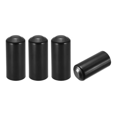 Harfington Uxcell Battery Cover Mic Battery Screw on Cap Cup Cover for PGX24 SLX24 PG58 SM58 BETA58 Wireless Black 4Pcs