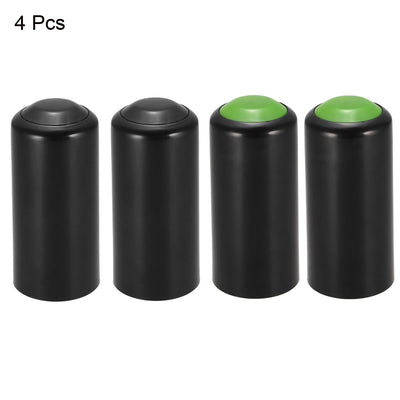 Harfington Uxcell Microphones Battery Cover Mic Battery Screw on Cap Cup Cover for PGX24 SLX24 PG58 SM58 BETA58 Wireless Green Black 4Pcs