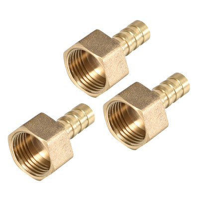 Harfington Uxcell Brass Barb Hose Fitting Connector Adapter 10mmx36mm Barbed x G1/2 Female Pipe 3pcs