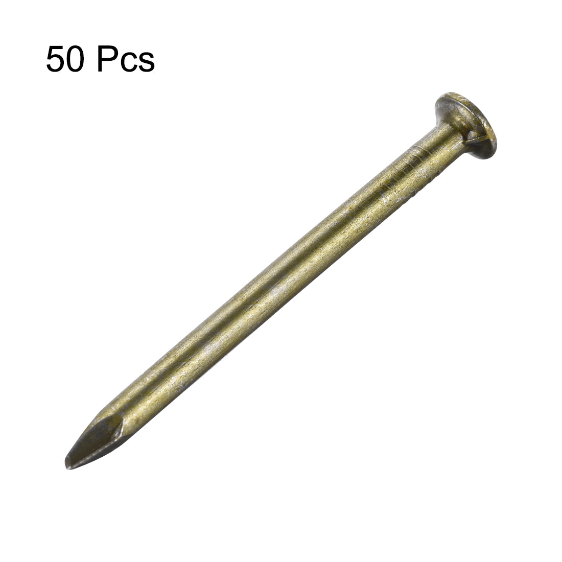 uxcell Uxcell Hardware Nails Carbon Steel Point Tip Wall Cement Nail 50mm(2-inch) Bronze Tone 50pcs