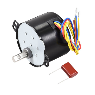 Harfington Uxcell AC 220V Electric Synchronous Motor Plastic Gear Turntable /C 1RPM 50-60HZ 6W 7mm Dia Eccentric Shaft with Hole