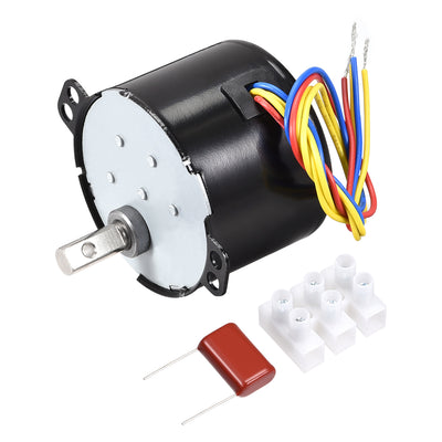 Harfington Uxcell Synchronous Motor Plastic Gear Terminal 5RPM 7mm Eccentric Shaft with Hole