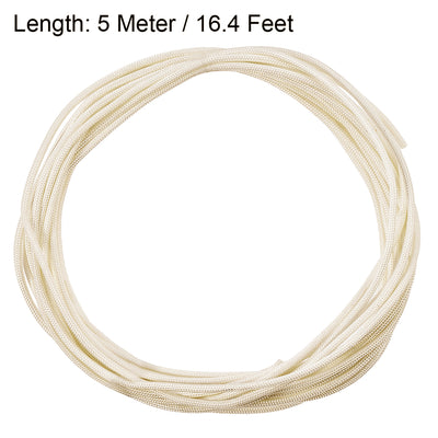 Harfington Uxcell Insulation Cable Protector, 16.4Ft-2.5mm High TEMP Fiberglass Sleeve White