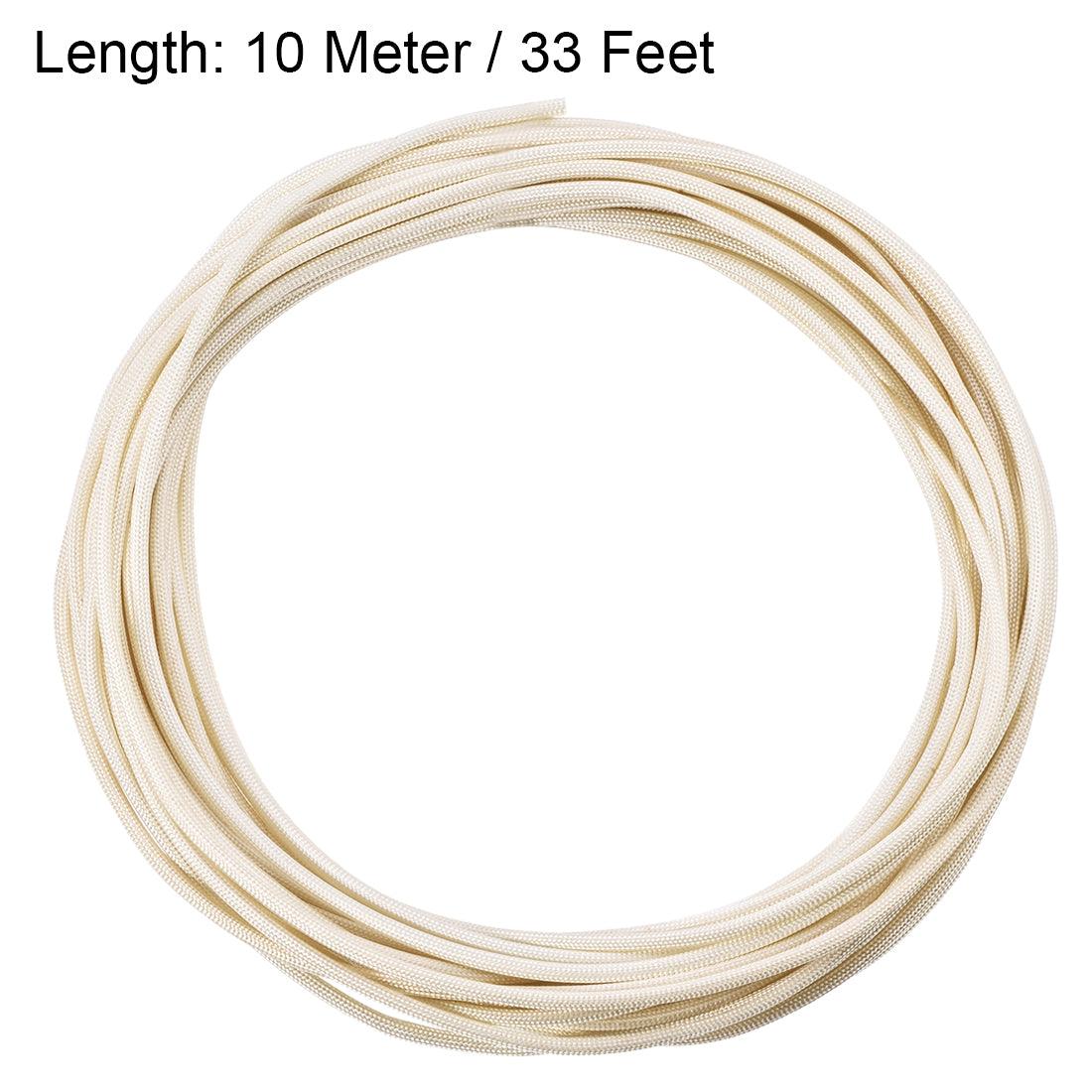 uxcell Uxcell Insulation Cable Protector, 33Ft-2mm High TEMP Fiberglass Sleeve White