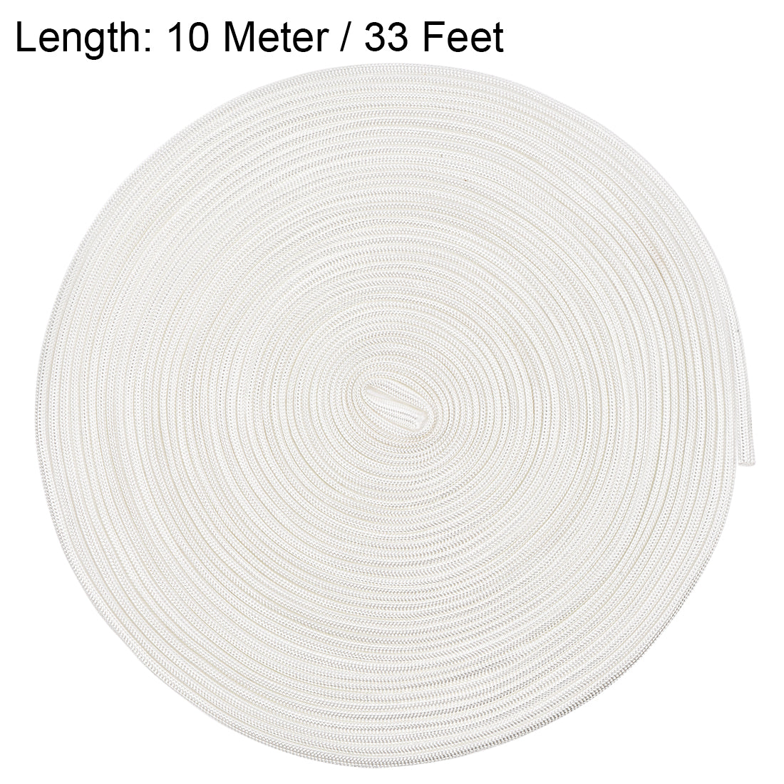 uxcell Uxcell Insulation Cable Protector, 33Ft-4mm High TEMP Fiberglass Sleeve White