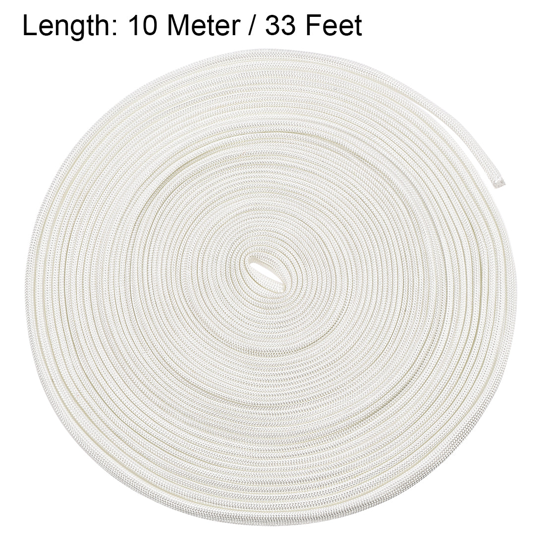uxcell Uxcell Insulation Cable Protector, 33Ft-5mm High TEMP Fiberglass Sleeve White