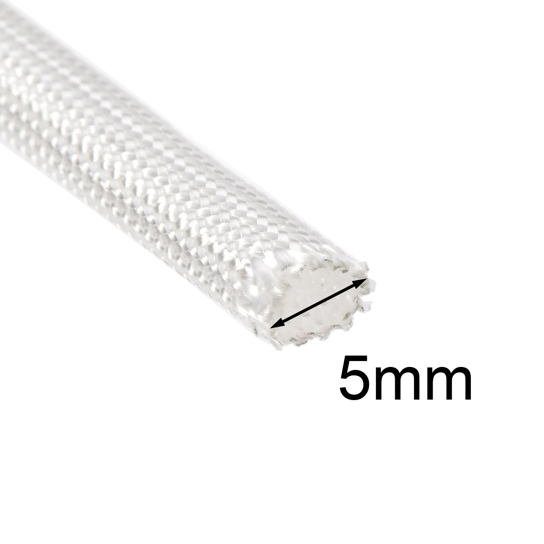 uxcell Uxcell Insulation Cable Protector, 33Ft-5mm High TEMP Fiberglass Sleeve White