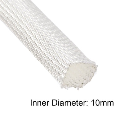 Harfington Uxcell Insulation Cable Protector, 9.8Ft-10mm High TEMP Fiberglass Sleeve White
