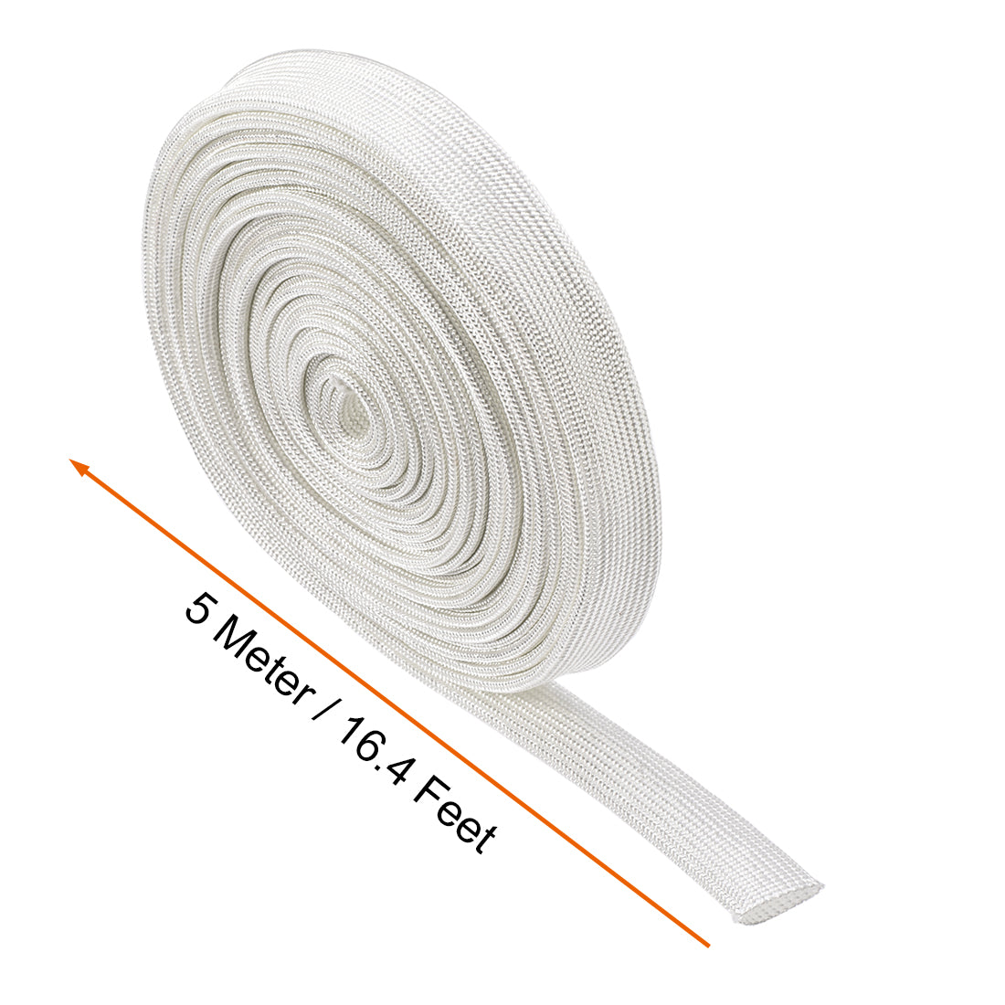 uxcell Uxcell Insulation Cable Protector, 16.4Ft-10mm High TEMP Fiberglass Sleeve White