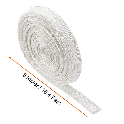 Harfington Uxcell Insulation Cable Protector, 16.4Ft-10mm High TEMP Fiberglass Sleeve White