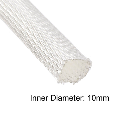 Harfington Uxcell Insulation Cable Protector, 33Ft-10mm High TEMP Fiberglass Sleeve White