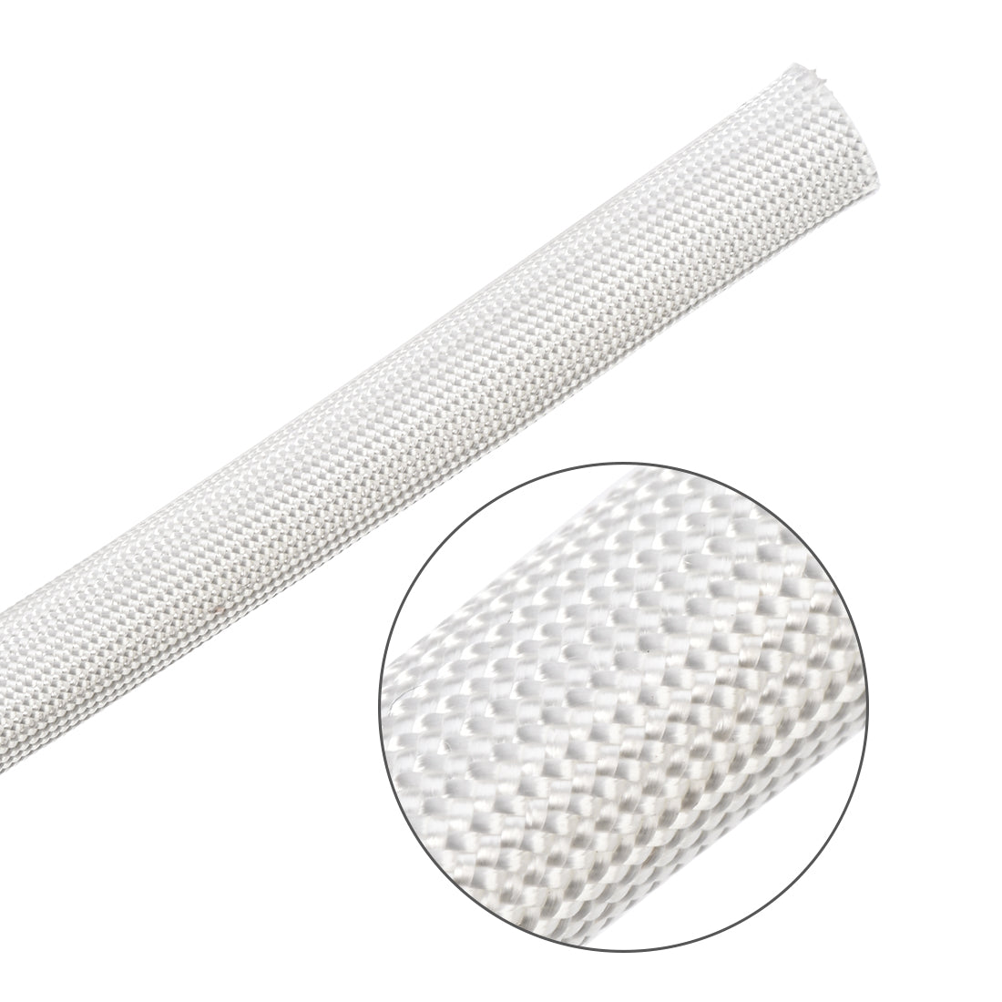 uxcell Uxcell Insulation Cable Protector, 9.8Ft-12mm High TEMP Fiberglass Sleeve White
