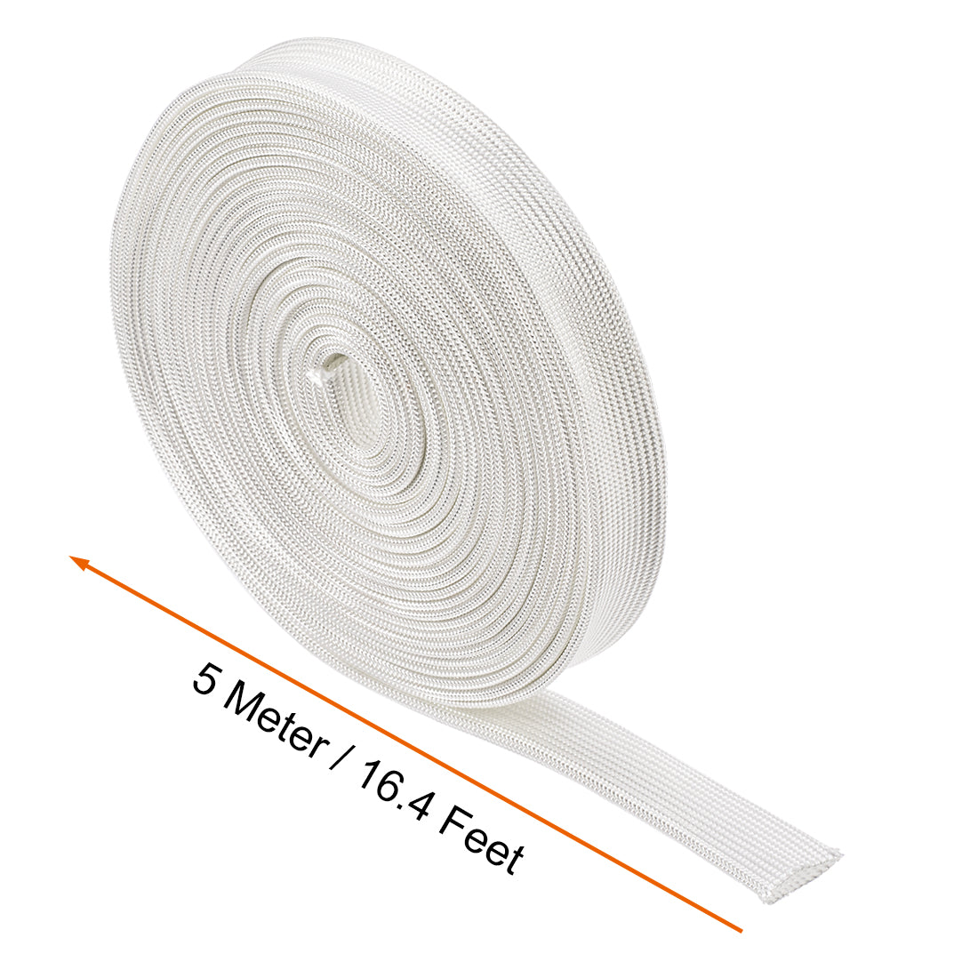 uxcell Uxcell Insulation Cable Protector, 16.4Ft-12mm High TEMP Fiberglass Sleeve White