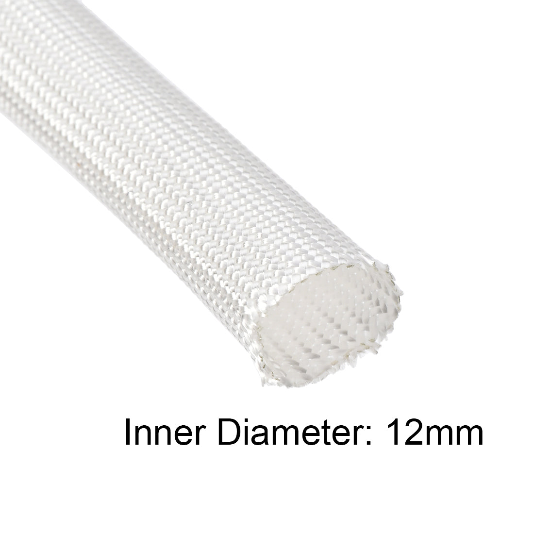 uxcell Uxcell Insulation Cable Protector, 33Ft-12mm High TEMP Fiberglass Sleeve White