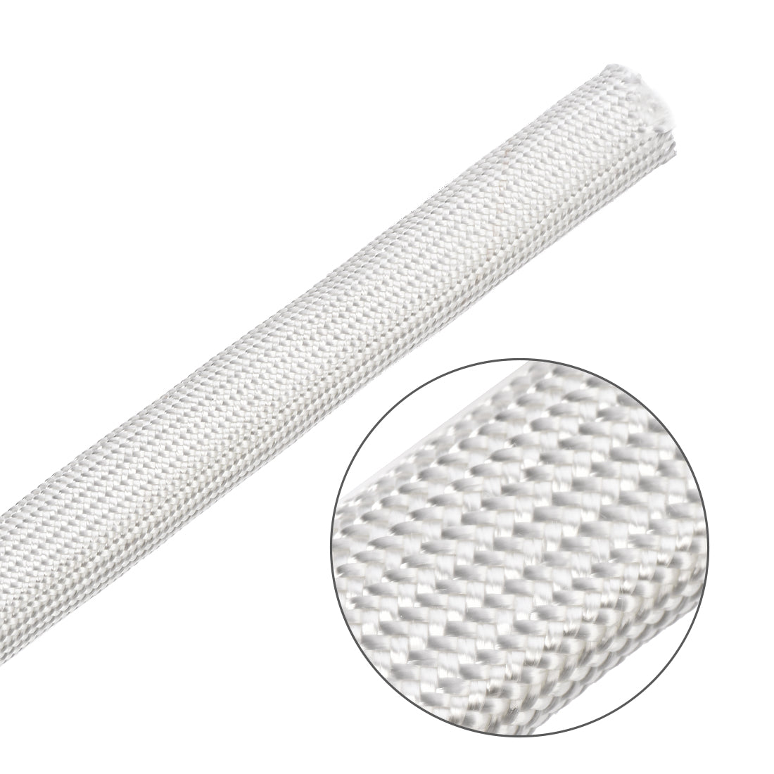 uxcell Uxcell Insulation Cable Protector, 3.3Ft-14mm High TEMP Fiberglass Sleeve White