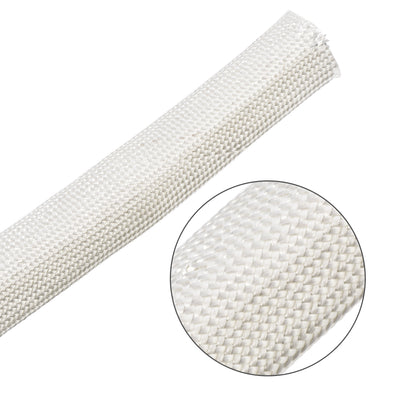 Harfington Uxcell Insulation Cable Protector, 3.3Ft-16mm High TEMP Fiberglass Sleeve White