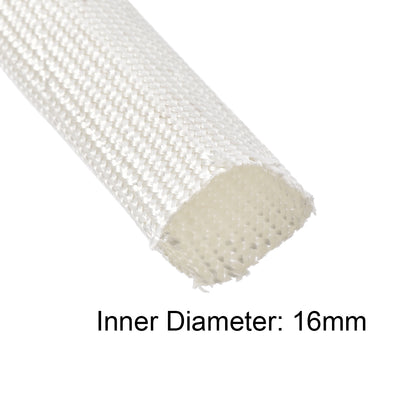 Harfington Uxcell Insulation Cable Protector, 3.3Ft-16mm High TEMP Fiberglass Sleeve White