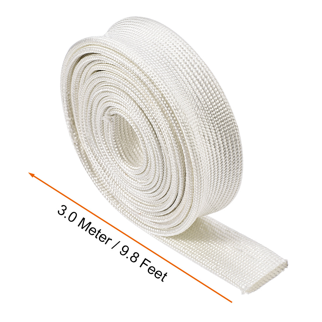 uxcell Uxcell Insulation Cable Protector, 9.8Ft-16mm High TEMP Fiberglass Sleeve White