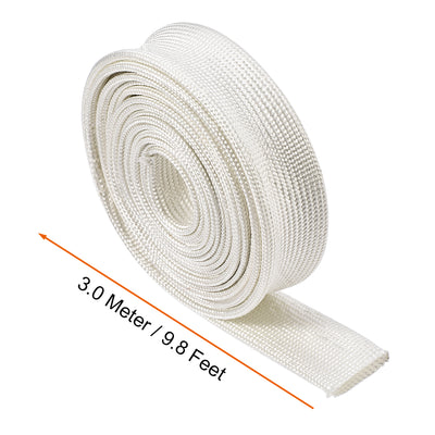 Harfington Uxcell Insulation Cable Protector, 9.8Ft-16mm High TEMP Fiberglass Sleeve White