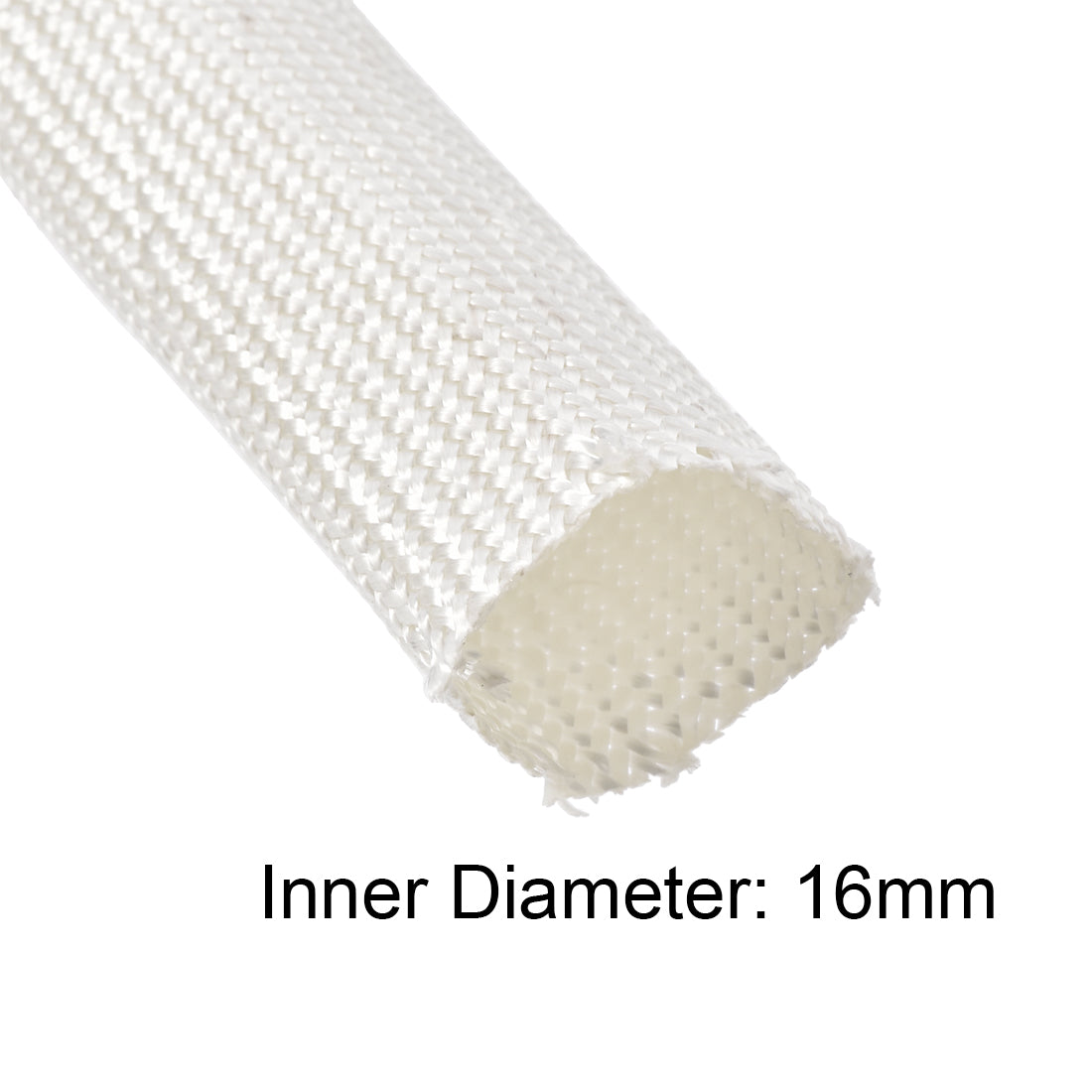 uxcell Uxcell Insulation Cable Protector, 16.4Ft-16mm High TEMP Fiberglass Sleeve White