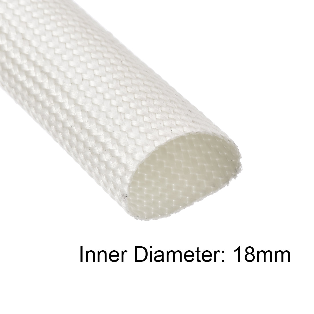 uxcell Uxcell Insulation Cable Protector, 3.3Ft-18mm High TEMP Fiberglass Sleeve White