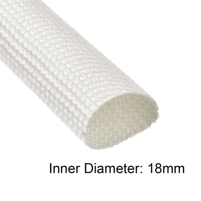 Harfington Uxcell Insulation Cable Protector, 9.8Ft-18mm High TEMP Fiberglass Sleeve White