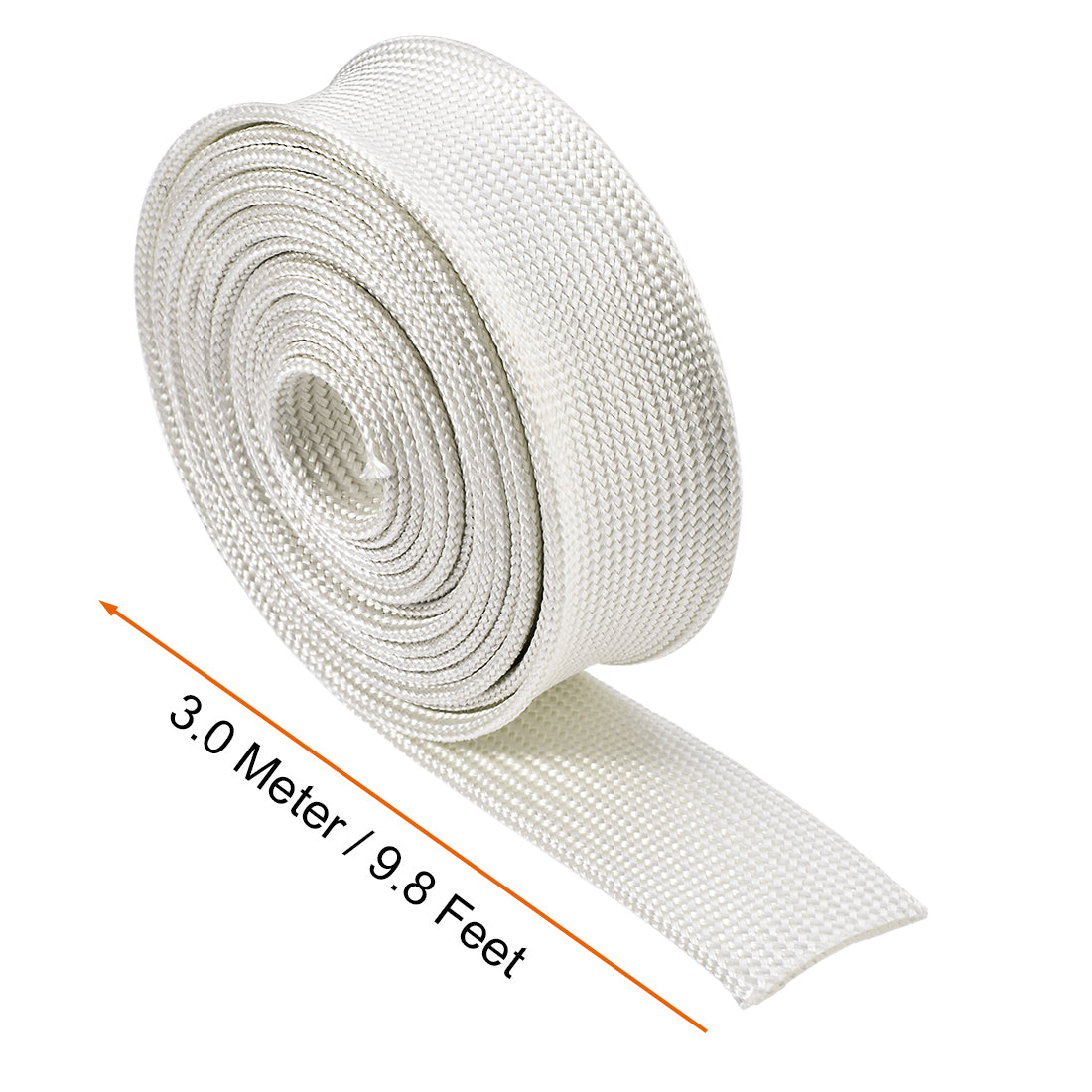 uxcell Uxcell Insulation Cable Protector, 9.8Ft-20mm High TEMP Fiberglass Sleeve White