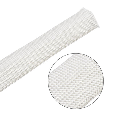 Harfington Uxcell Insulation Cable Protector, 9.8Ft-20mm High TEMP Fiberglass Sleeve White