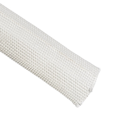 Harfington Uxcell Insulation Cable Protector, 9.8Ft-25mm High TEMP Fiberglass Sleeve White
