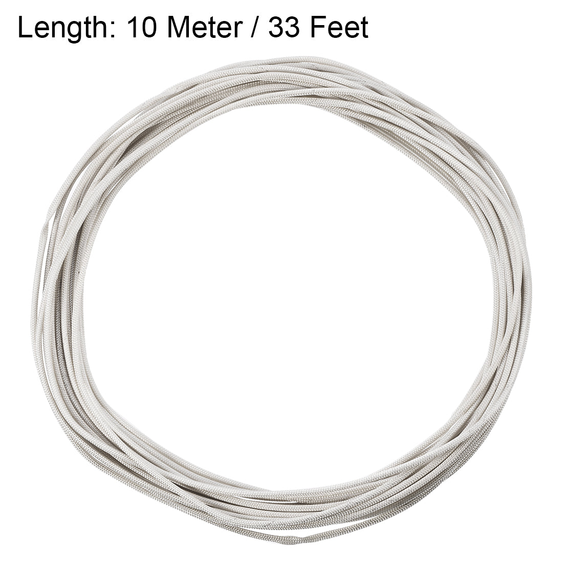 uxcell Uxcell Insulation Cable Protector, 33Ft-1mm High TEMP Silicone Fiberglass Sleeve White