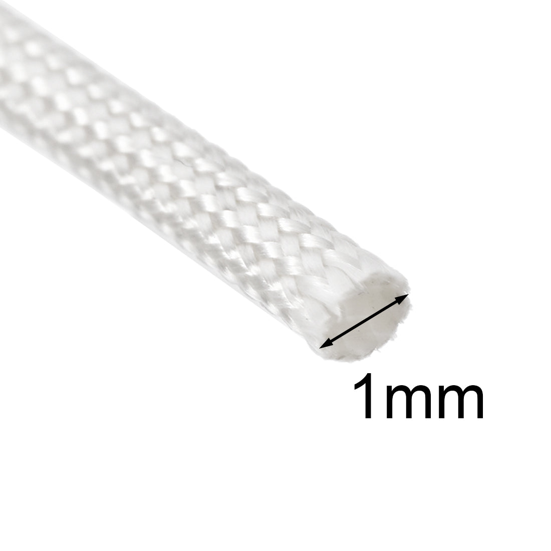 uxcell Uxcell Insulation Cable Protector, 33Ft-1mm High TEMP Silicone Fiberglass Sleeve White