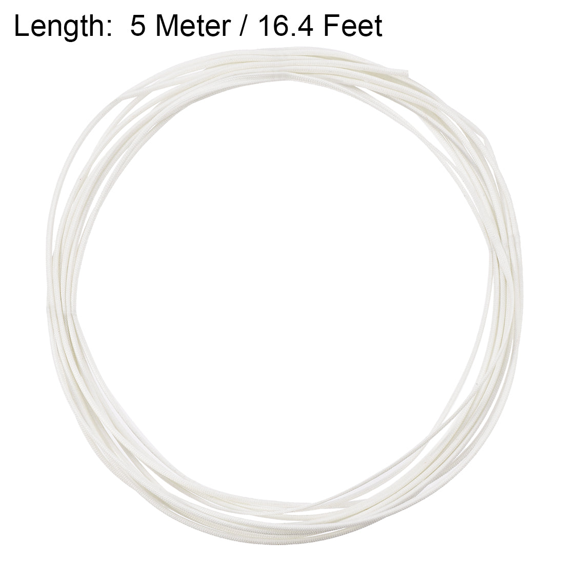 uxcell Uxcell Insulation Cable Protector, 16.4Ft-1.5mm Silicone Fiberglass Sleeve White