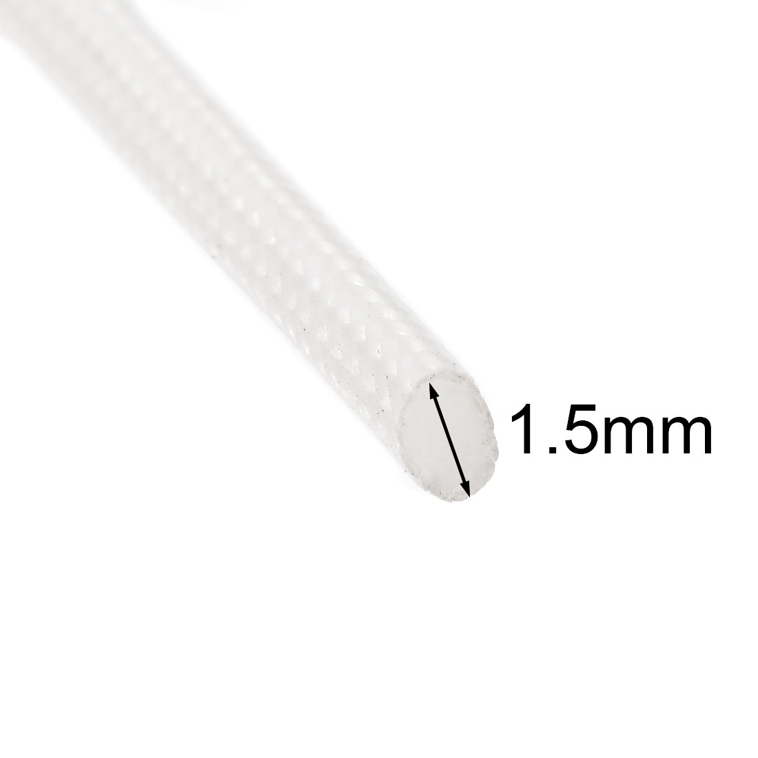 uxcell Uxcell Insulation Cable Protector, 16.4Ft-1.5mm Silicone Fiberglass Sleeve White
