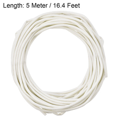 Harfington Uxcell Insulation Cable Protector,16.4Ft-2mm High TEMP Silicone Fiberglass Sleeve White