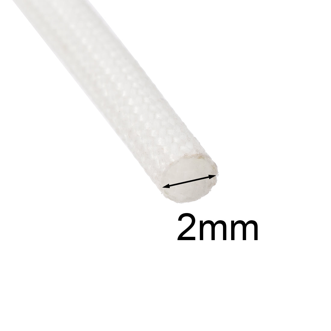 uxcell Uxcell Insulation Cable Protector,16.4Ft-2mm High TEMP Silicone Fiberglass Sleeve White