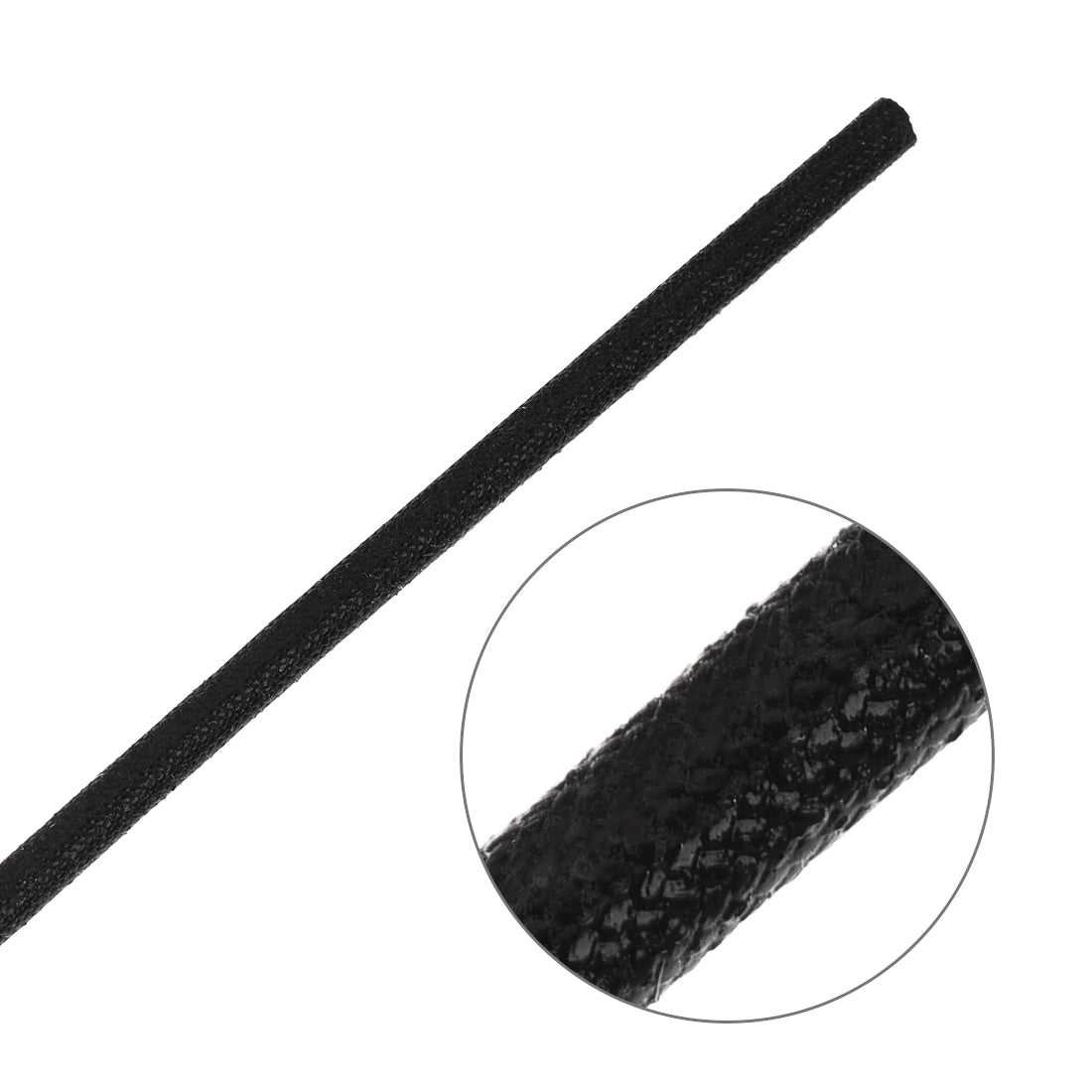 uxcell Uxcell Insulation Cable Protector,16.4Ft-2mm High TEMP Silicone Fiberglass Sleeve Black