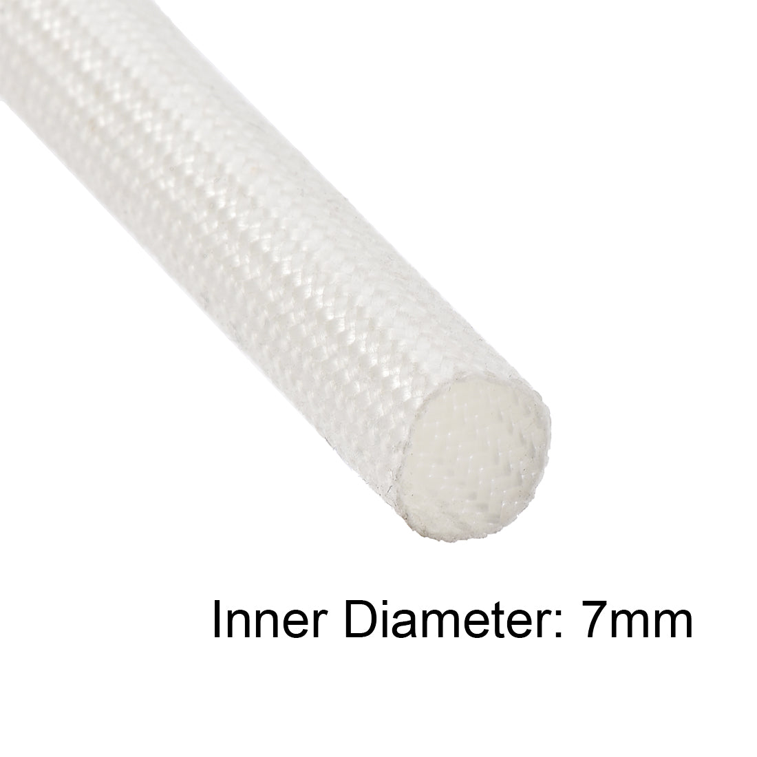 uxcell Uxcell Insulation Cable Protector, 9.8Ft-7mm High TEMP Silicone Fiberglass Sleeve White