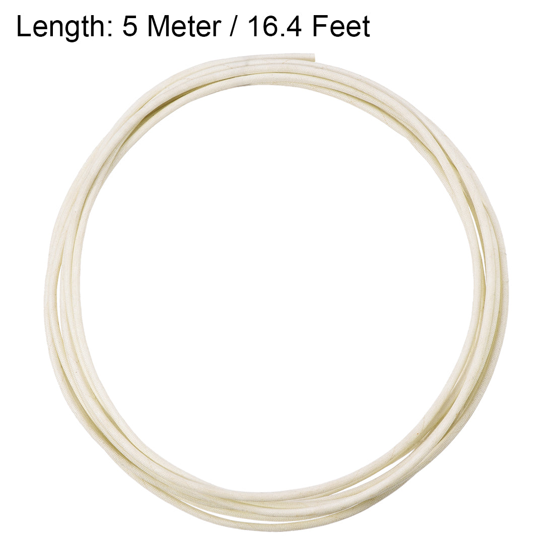 uxcell Uxcell Insulation Cable Protector, 16.4Ft-2.5mm Silicone Fiberglass Sleeve Beige