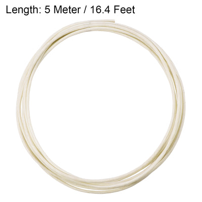 Harfington Uxcell Insulation Cable Protector, 16.4Ft-2.5mm Silicone Fiberglass Sleeve Beige