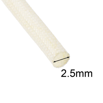 Harfington Uxcell Insulation Cable Protector, 16.4Ft-2.5mm Silicone Fiberglass Sleeve Beige