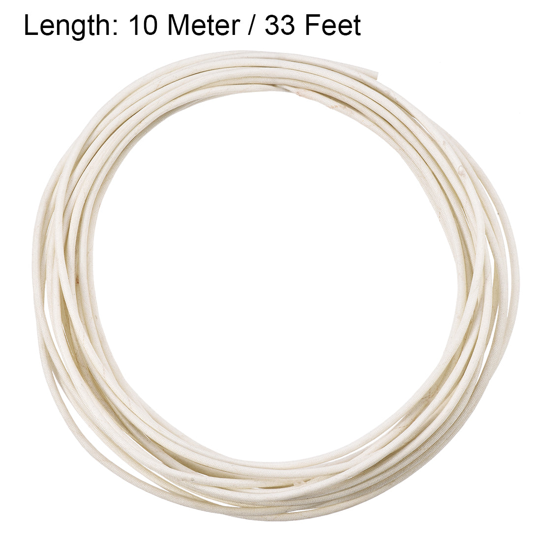 uxcell Uxcell Insulation Cable Protector,33Ft-2.5mm High TEMP Silicone Fiberglass Sleeve White