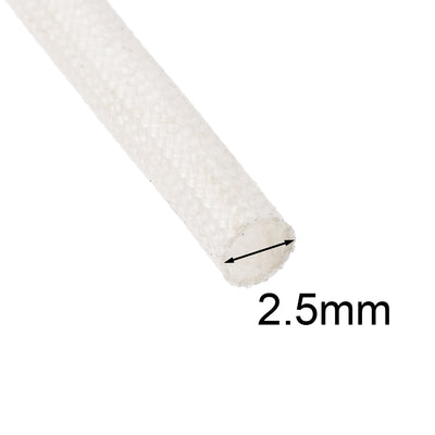 Harfington Uxcell Insulation Cable Protector,33Ft-2.5mm High TEMP Silicone Fiberglass Sleeve White