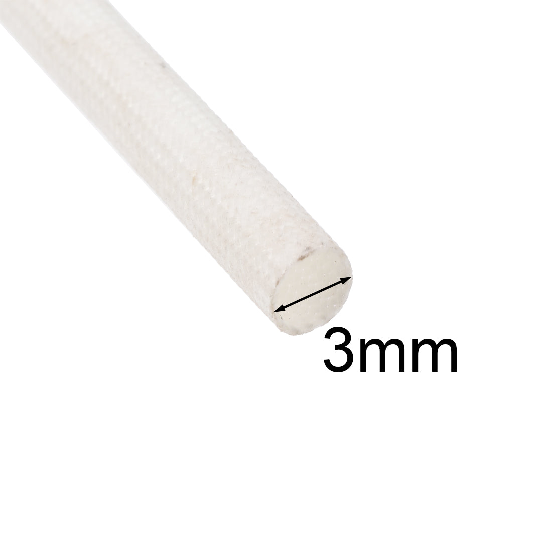 uxcell Uxcell Insulation Cable Protector,16.4Ft-3mm High TEMP Silicone Fiberglass Sleeve White