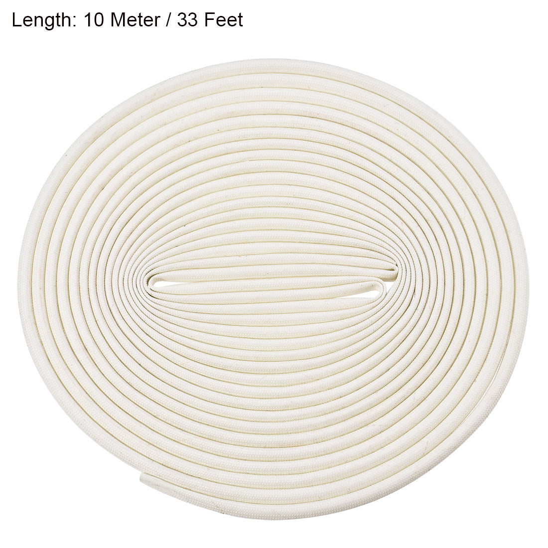 uxcell Uxcell Insulation Cable Protector, 33Ft-3mm High TEMP Silicone Fiberglass Sleeve White