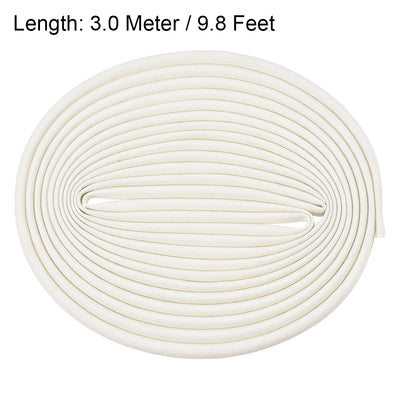 Harfington Uxcell Insulation Cable Protector, 9.8Ft-4mm High TEMP Silicone Fiberglass Sleeve White