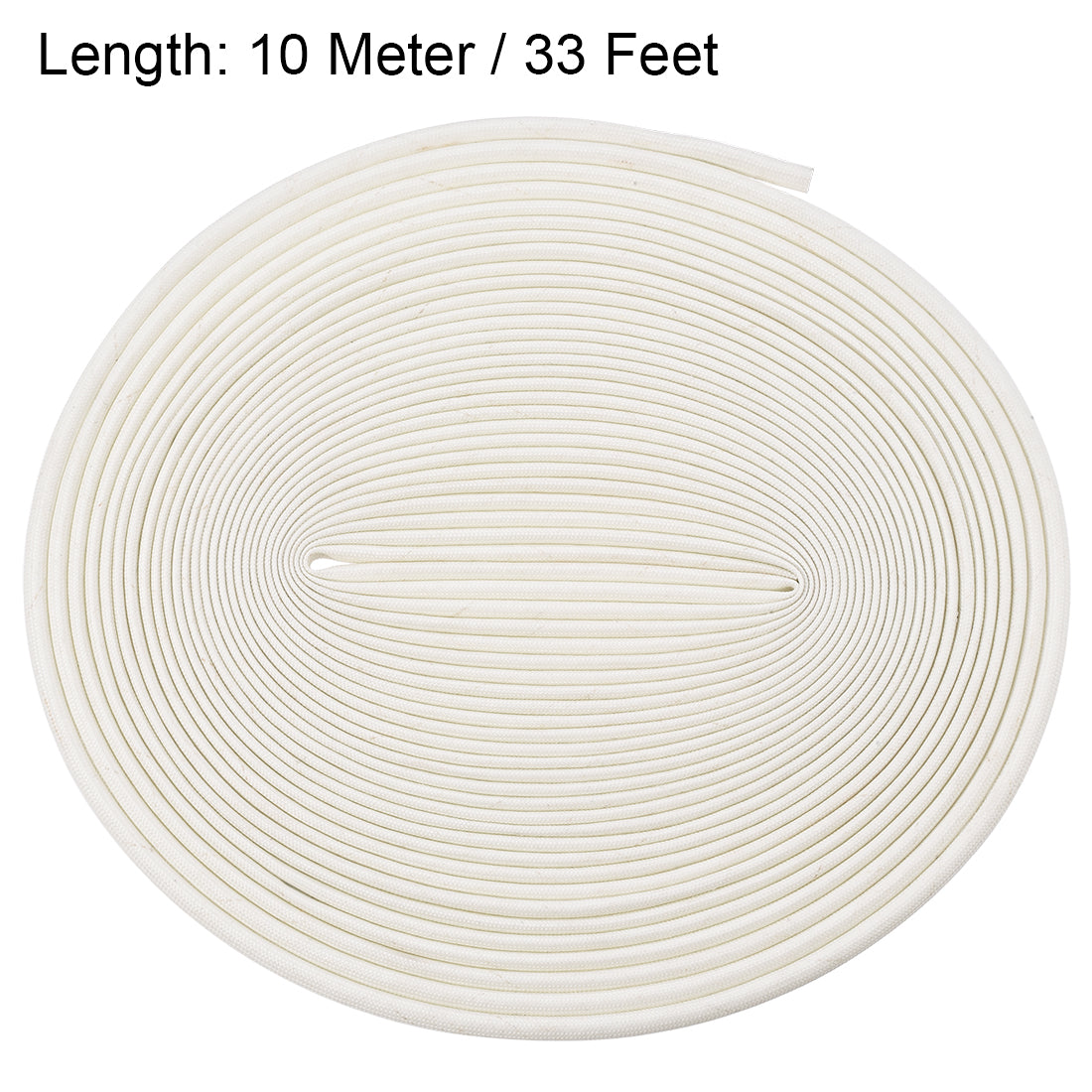 uxcell Uxcell Insulation Cable Protector, 33Ft-4mm High TEMP Silicone Fiberglass Sleeve White