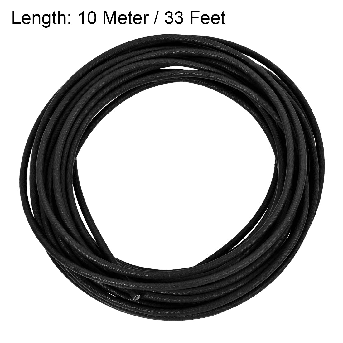 uxcell Uxcell Insulation Cable Protector, 33Ft-4mm High TEMP Silicone Fiberglass Sleeve Black